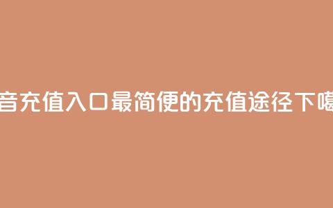 抖音100充值入口：最简便的充值途径 第1张
