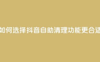 如何选择抖音自助清理功能更合适