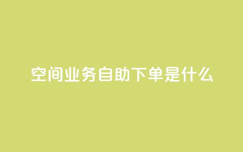qq空间业务自助下单是什么 - 什么是qq空间业务的自助下单服务!  第1张