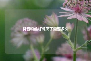 抖音粉丝灯牌灭了需要多久