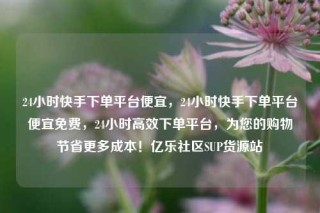 24小时快手下单平台便宜，24小时快手下单平台便宜免费，24小时高效下单平台，为您的购物节省更多成本！亿乐社区SUP货源站